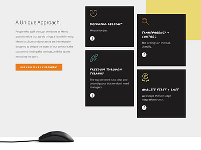Menlo Innovations Cards agency blackboard card card flip design icons interaction ui ux web webdesign website