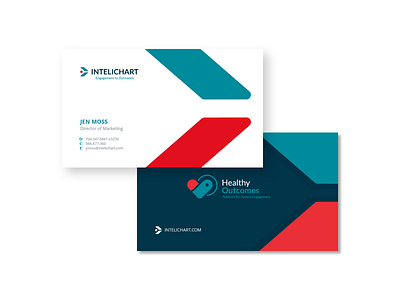 InteliChart® bold branding business cards health healthcare illustration logo patients portal presentation design vector