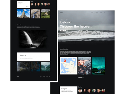 Iceland adobe xd concept design page design template design templatedesign travel travel agency ui design uidesign user interface