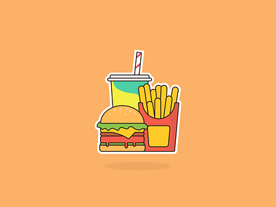 Meal burger design drink food fries graphic illustration illustrattion illusttratopr uiux vector vector illustration