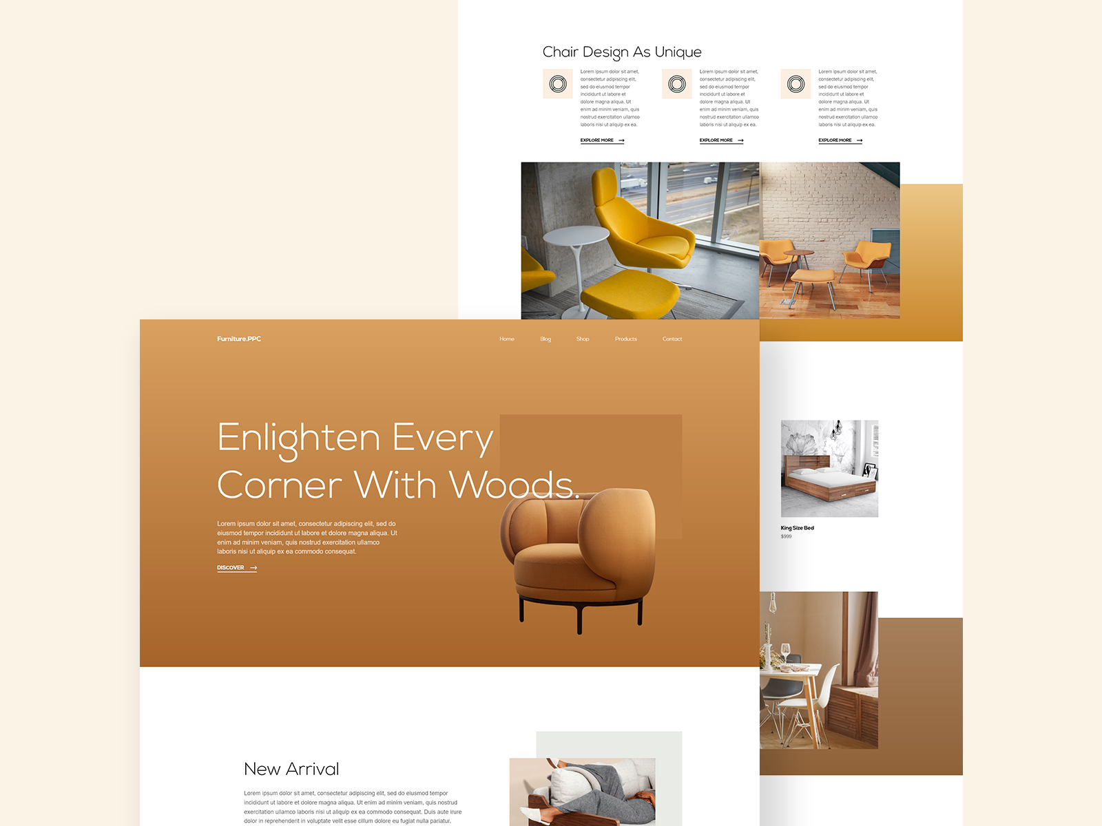 Furniture Landing Page Design by Mohit Paancchal on Dribbble