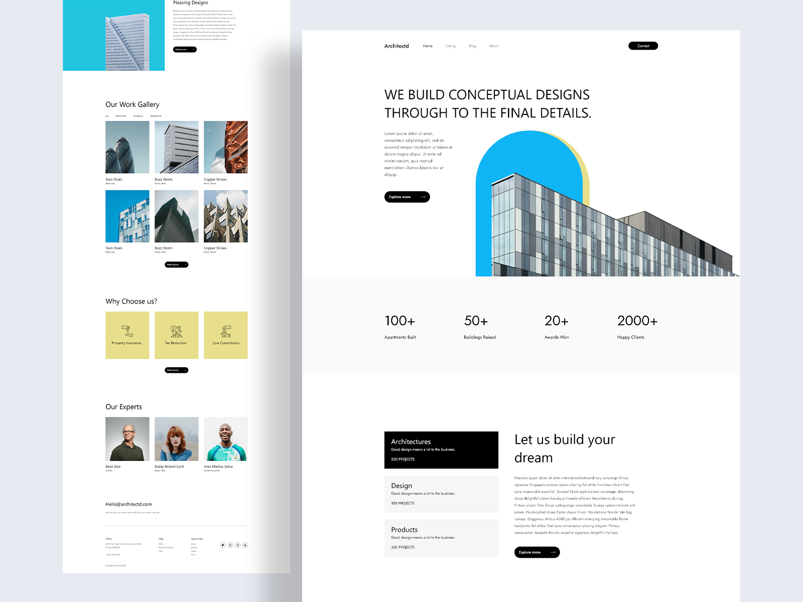 Architecture Website Landing Page Design by Mohit Paancchal on Dribbble