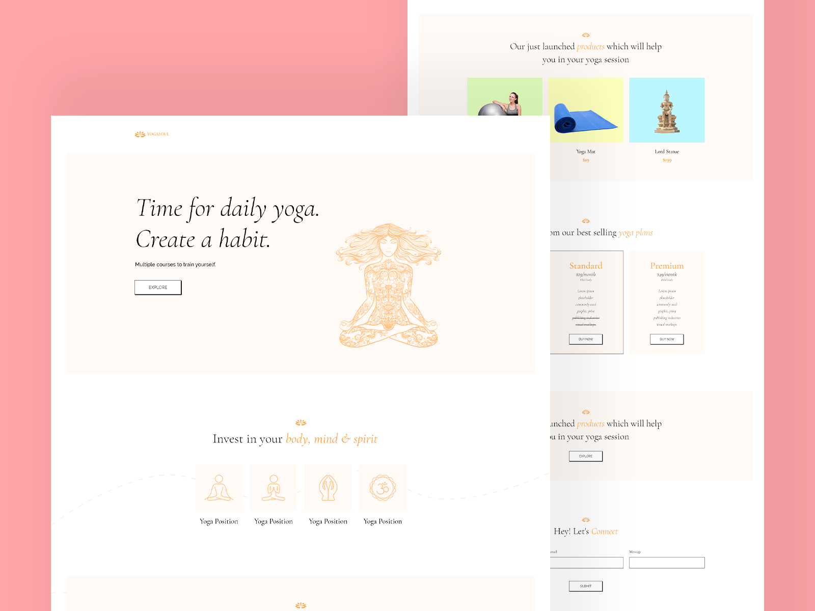 Yoga Class Website Template By Mohit Panchal On Dribbble