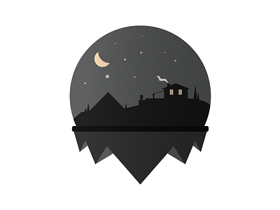 House on hills - nighttime