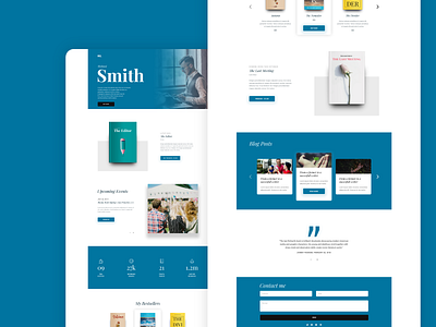 Author Template Design for Divi blue helloideabox landing page template design uidesign user experience web design wordpress