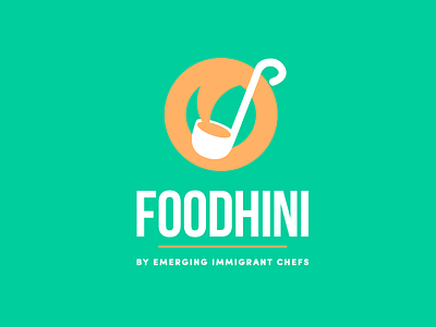 Foodhini Logo Version 1 food foodhini immigrant immigrants ladle logo logos restaurant social social good spoon woke