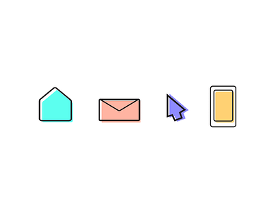 Icons color cursor email exploration home icon icons mail phone
