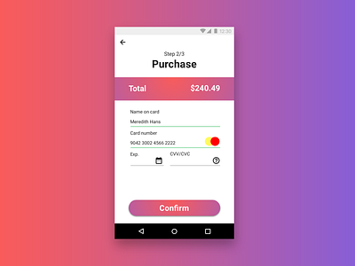 Daily UI #002 Credit Card Checkout 002 checkout credit card credit card checkout credit card form daily ui daily ui challenge dailyui forms google material icons material design purchase