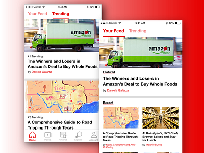News Feed: Eater app app design eater interaction interface design ios newsfeed ui ui design user interface