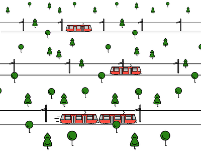 Trams illustration minimal tram vector