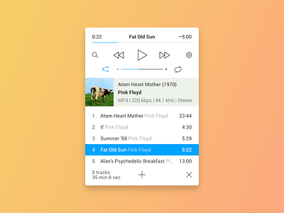 Music player concept clean music musical player play playlist ui ux