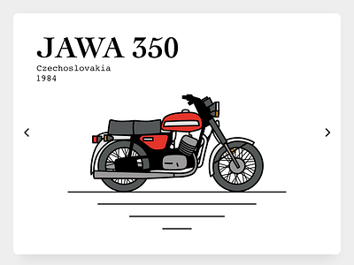 JAWA 350 80s bike bold design flat illustration jawa light motorcycle ui ux web