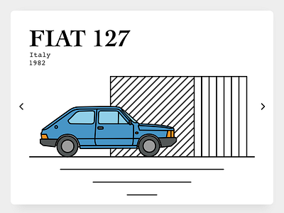 FIAT 127 80s auto bold car design flat illustration light ui ux web