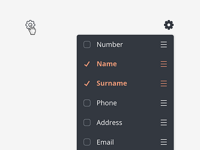 Dropdown checklist clean dark dropdown menu minimal ui ux