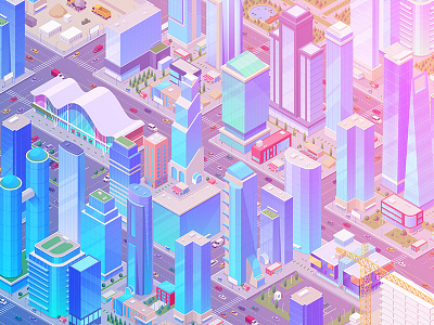 Isometric City 3d building cars city collection constructor design isometric mall scene generator skyscraper street vector view