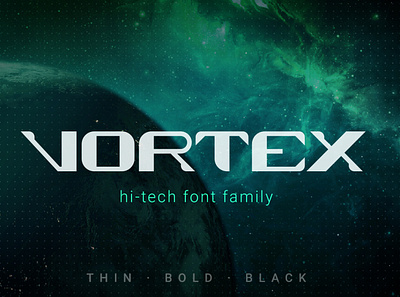 Vortex Font Family army blockchain design digital font game hi tech modern reality robot sci fi space sport technology typeface typography virtual war