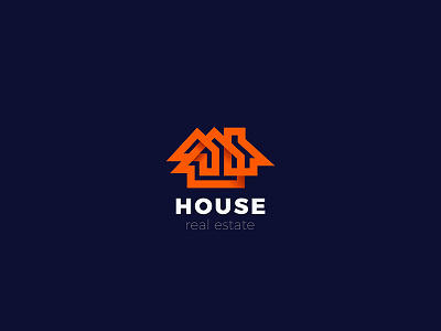 House Logo Real Estate agency architecture construction design house linear logo luxury outline real estate realty style