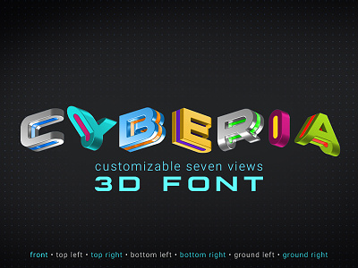 CYBERIA 3D Font design sci fi typeface typography