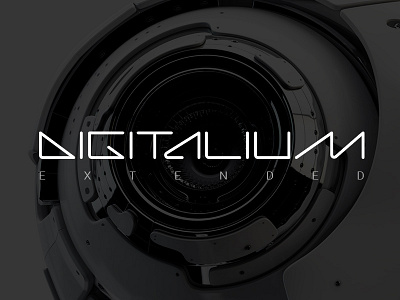 Digitalium Extended Font design digital font future linear outline robot sci fi science technology ttf web