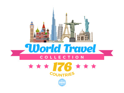 World Travel Countries Collection collection country design famous flat guide landmark library tourism travel vector world