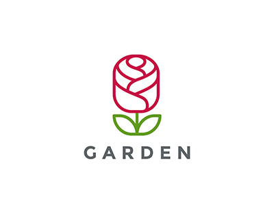 Rose Garden Logo design art garden geometric icon line linear logo logotype outline rose style