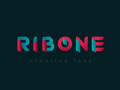 RibOne font creative design font header logo monogram ribbon title type typeface web