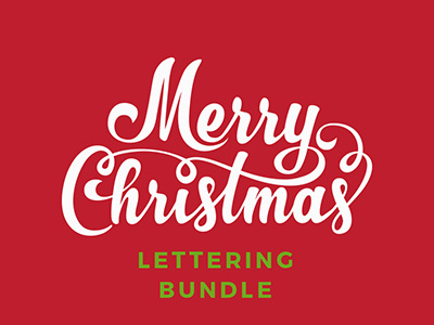 Christmas Lettering Vector Bundle calligraphic calligraphy christmas design holidays lettring merry new typography vector year