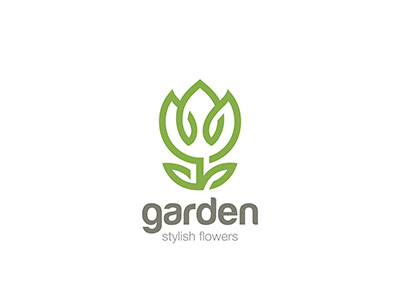 Garden Flower Logo art branding design floral flower garden green line linear logo logotype plant
