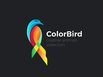 Tropical Colorful Bird Logo abstract bird bright colorful design exotic logo logotype parrot tropical