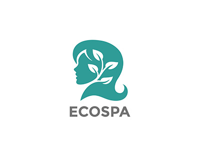 Eco SPA Cosmetics Beauty Logo woman cosmetics spa space negative fashion beauty salon logotype girl logo hair woman