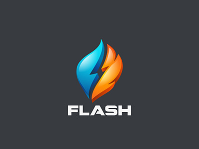 Flash Thunderbolt Logo 3d electric electricity energy flash logo logotype negative power space thunderbolt