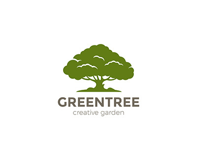 Green Oak Tree Logo garden green logo logotype natural nature oak plant tree