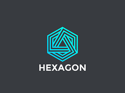 Hexagon Logo linear style art business corporate hexagon line linear logo neon style technology