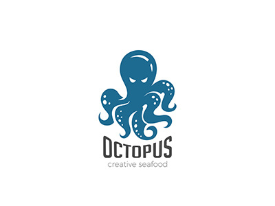 Octopus Logo life logo marine market menu octpous restaurant seafood underwater
