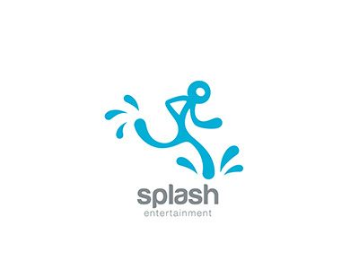 Water Splash man Logo business delivery design logo running splash sport technology water