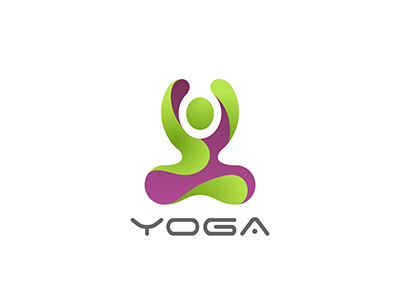 Yoga Logo design dzen logo lotus meditation pose sitting spa yoga