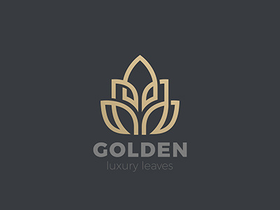 Golden Leaves Logo fashion floral flourish leaf leaves linear logo logotype luxury style