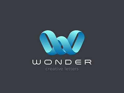 Logo letter W ribbon