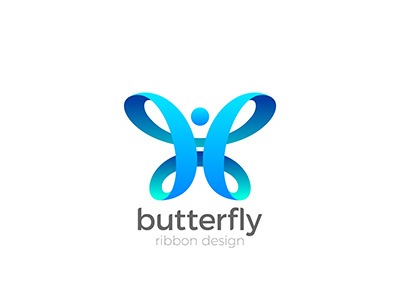 Logo Butterfly abstract butterfly design infinite infinity logo logotype loop looped ribbon