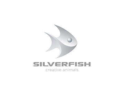 Logo Fish 3d fish jewelry logo luxury metal metallic restaurant seafood silver symbol