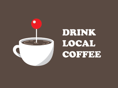 Drink Local Coffee brew california. coffee illustration joe sticker