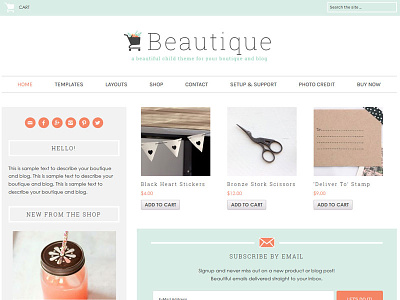 Beautique- Genesis Theme blog boutique design eshop genesis genesis theme shopping cart wordpress