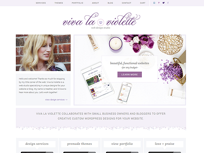 Viva la Violette- Custom Wordpress Design genesis viva la violette web design website wordpress