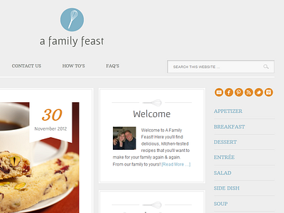 Custom Wordpress Design 3 blog blogger blue column custom family feast food gray orange wordpress