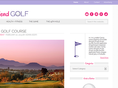 Custom Blog Design blog custom design genesis golf pink purple web website white wordpress