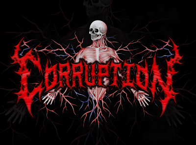 CORRUPTION - logo design graphic design illustration logo metallogo typography
