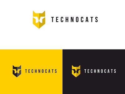 Technocats cat design logo techno