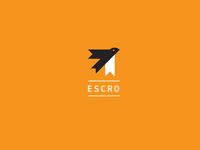 Logo branding concept crow design escrow flat illustration logo techno vector