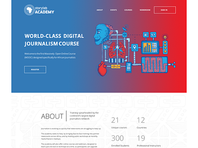 academy.africa homepage design branding elearning ui website concept