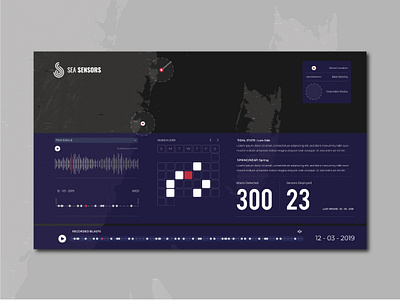 Sea Sensors Map Dahsboard exploration concept maps techno ui ux web